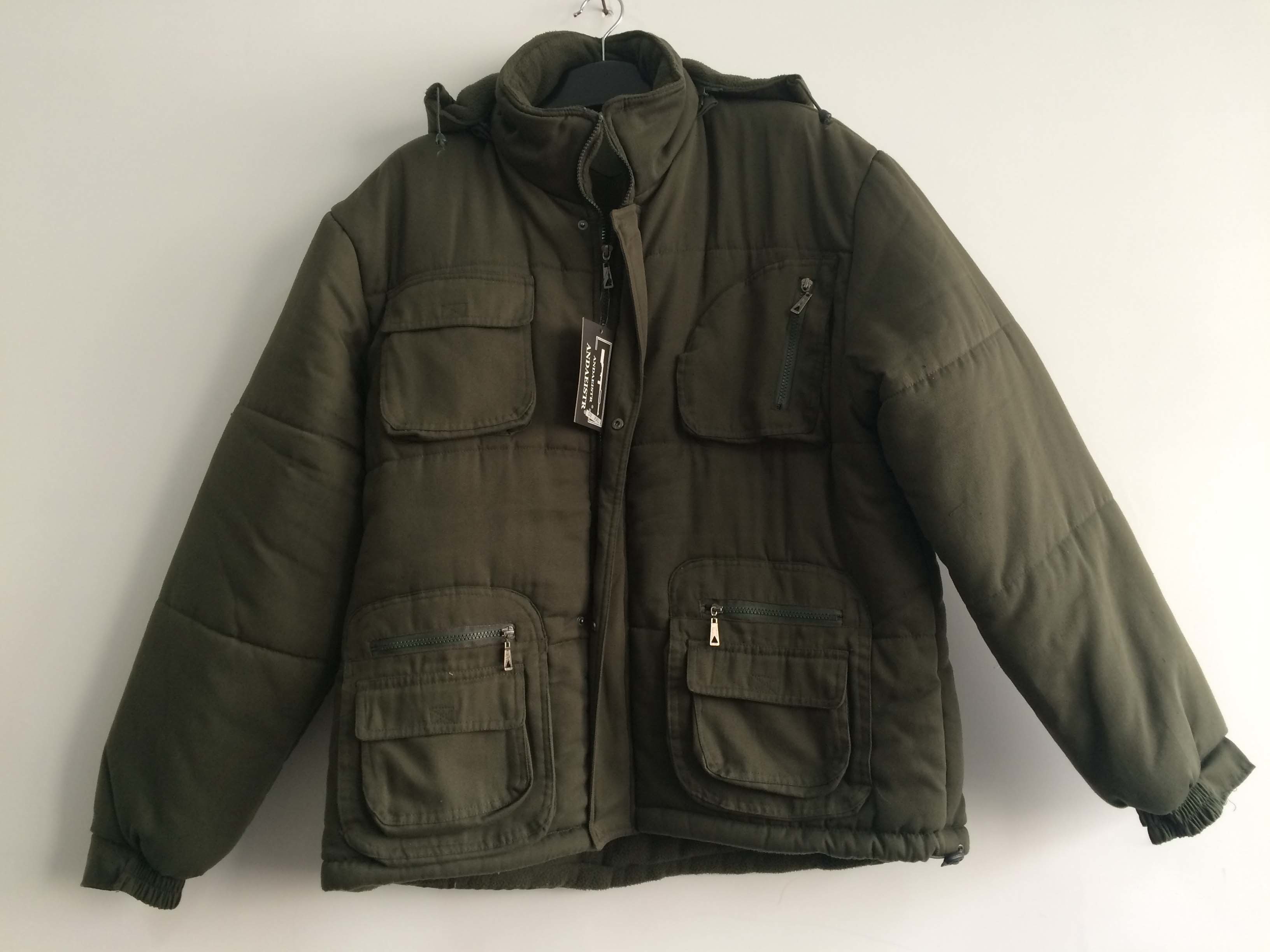 padded jacket, polar fleece jacket, olive green, S-3XL, padding and ...